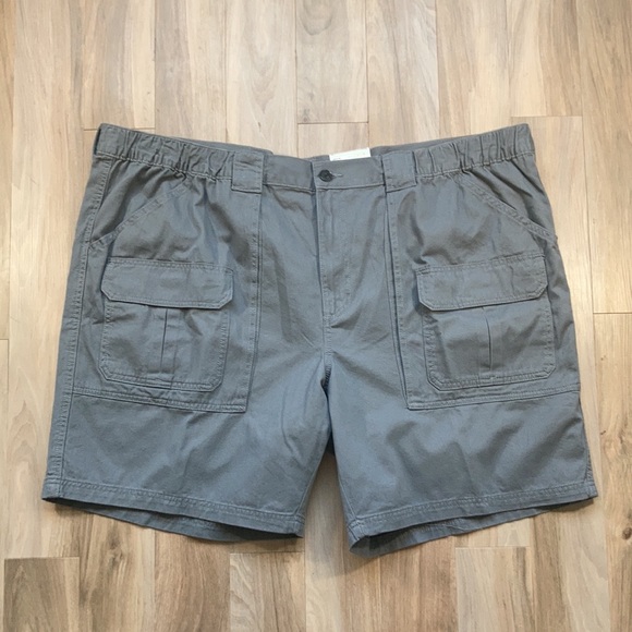 Price Firm Croft & barrow side elastic CARGO gray short cotton men size 52 - Picture 4 of 15